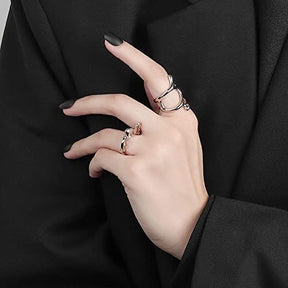 Elegant Punk Geometric Open Irregular Ring