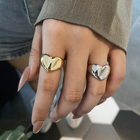 Smooth Metal Heart Ring