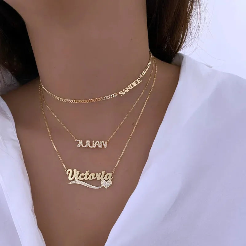 Custom Sideways Name Necklaces