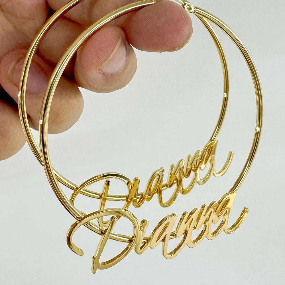 Custom Name Hoop Earrings