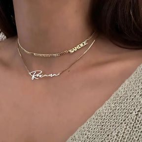 Custom Sideways Name Necklaces