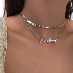 Custom Sideways Name Necklaces